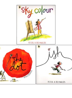 英文原版 The Dot/Ish/Sky colour 点 3册套装  获奖图画书 彼得雷诺兹 创意想象力 someday画家 凯迪克图书 3-6岁