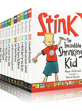 小朱迪姐弟篇 鬼怪精灵的斯汀克 英文原版 Stink The Incredible Shrinking Kid 10册桥梁章节 Judy Moody 7-12岁 兰斯值500-640L