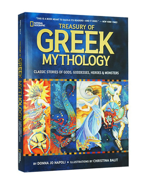 英文原版 国家地理National Geographic Treasury of Greek Mythology 希腊神话故事 精装大开本 国家地理全彩插画神话系列