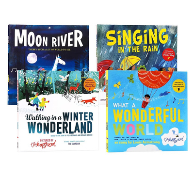 牛津精品绘本4册 在雨中歌唱月亮河多么美好的世界 英文原版 Tim Hopgood Four Books Pack 经典歌曲启蒙绘本 Tim Hopgood