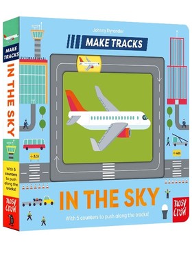 英文原版 Make Tracks: In the Sky 在天空中 滑滑纸板书 机关操作书 亲子互动游戏书  Nosy Crow
