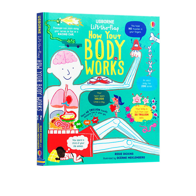 英文原版 Usborne Lift the Flap How Your Body Works 人体器官运作原理 纸板翻翻书 儿童身体认知科普