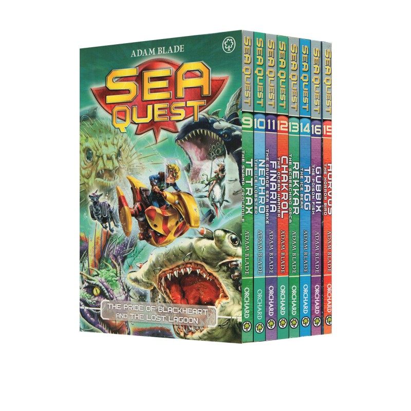 英文原版 Blade Sea Quest 9-16册 海洋任务第2卷 追击野兽同系列 盒装 Adam Blade 幻魔冒险 章节书小说 青少年课外阅读 阿方提亚