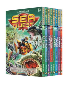 英文原版 Blade Sea Quest 9-16册 海洋任务第2卷 追击野兽同系列 盒装 Adam Blade 幻魔冒险 章节书小说 青少年课外阅读 阿方提亚