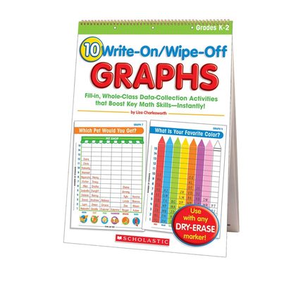 英文原版 10 Write-On/Wipe-Off Graphs  学乐儿童启蒙学习教学地板书 活动挂图
