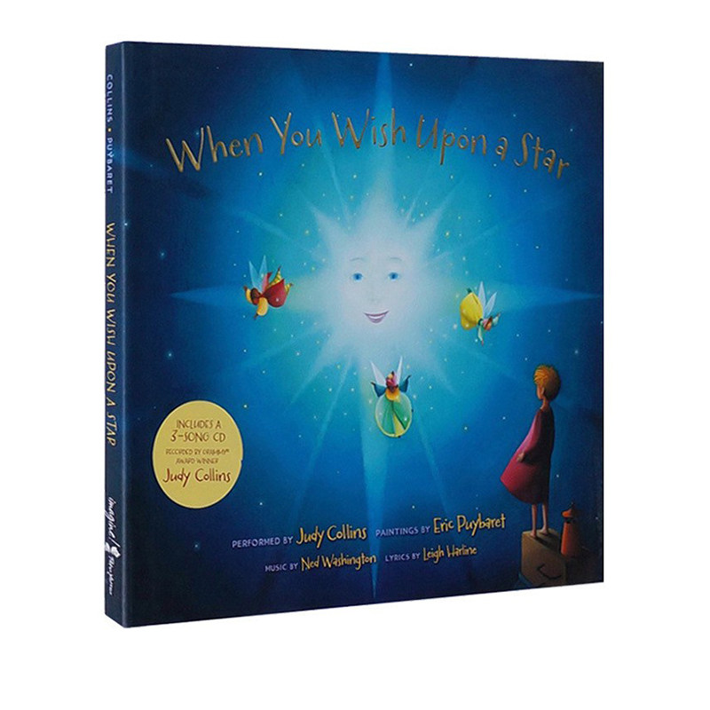英文原版  When You Wish Upon a Star 精装（附CD 有歌曲）绘本书