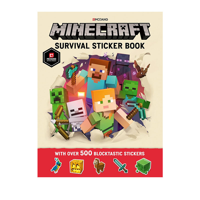 预售 我的世界生存游戏 贴纸书 英文原版 Minecraft Survival Sticker Book儿童益智游戏书全脑开发思维训练 冒险故事图画绘本