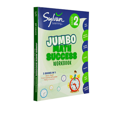 英文原版 Sylvan Learning 新版 Jumbo Math Success G2  三合一大厚本 小学二年级启蒙早教数学提高技巧