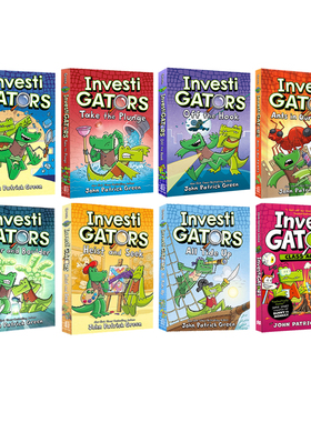 英文原版 InvestiGators 1-8 鳄鱼侦查员 8册合售 全彩漫画书绘本 爆笑漫画故事书 中小学课外英文阅读图画书