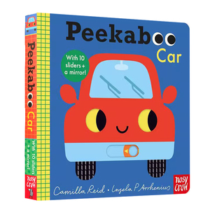 英文原版 Peekaboo Car 交通工具 躲猫猫系列 机关纸板操作书  亲子互动儿童启蒙绘本 附镜子 Nosy Crow