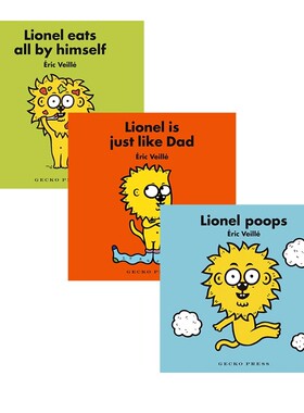 英文原版 Eric Veille 莱昂内尔纸板书3册 Lionel Eats All By Himself/Lionel Poops 宝宝行为习惯培养绘本