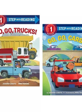 英文原版 Go, Go, Trucks!/Cars! 交通工具 2册 Step into Reading 1 企鹅兰登英语分级绘本读物