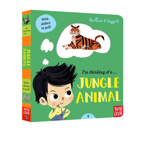 英文原版 I'm Thinking of a Jungle Animal 我在想一只丛林动物 纸板操作书 儿童英语启蒙认知绘本