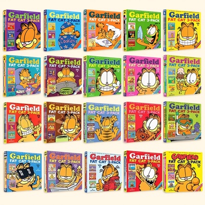 加菲猫英文原版漫画 1-25册 75个故事 Garfield Fat Cat 3 Pack 经典趣味幽默漫画 儿童图画故事书 Jim Davis