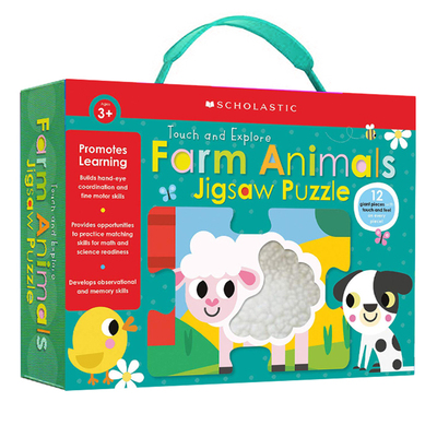 英文原版 Farm Animals Jigsaw Puzzle 农场动物 礼盒装拼图 大块触摸拼图 培养认知 锻炼动手能力 Schlastic Early Learners