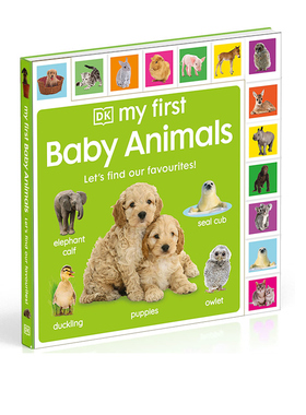 DK启蒙 My First Baby Animals: Let's find our favourites! 英文原版 低幼亲子趣味认知纸板书 3-6岁 进口英文原版绘本