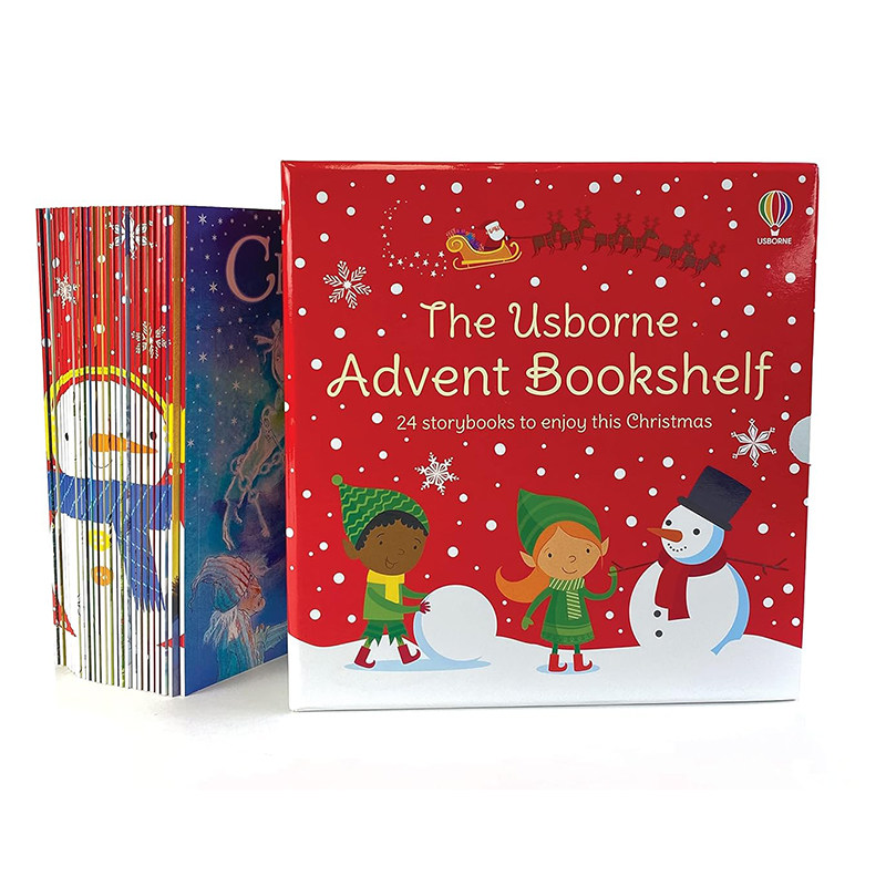 尤斯伯恩圣诞倒数书架 24册盒装 The Usborne Advent Bookshelf 英文原版 儿童绘本24册圣诞故事书