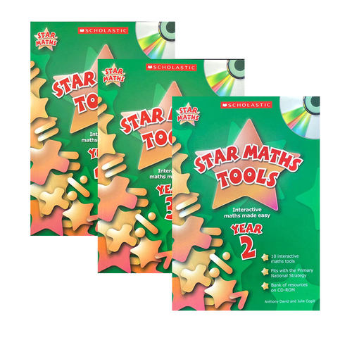 孤品清仓 英文原版 Scholastic Star Maths Tools 3册套装 附3CD 2-3-4年级 数学趣味活动练习册 小学英文学习辅导用书 学乐出品