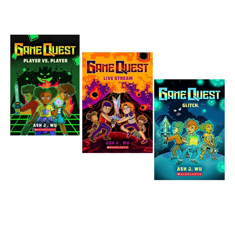 预售 英文原版 Game Quest 3册合售 游戏任务 学乐出品 小学英文课外阅读 章节桥梁书 友谊勇气团队合作