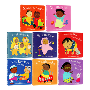 套装一 英文原版 Baby Rhyme Time 8册 纸板书合售  幼儿启蒙歌谣 热门歌谣 划船歌 巴士上的轮子 Child's Play
