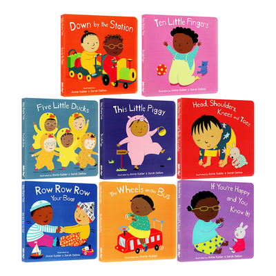 套装一 英文原版 Baby Rhyme Time 8册 纸板书合售  幼儿启蒙歌谣 热门歌谣 划船歌 巴士上的轮子 Child's Play