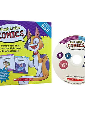 英文原版 First Little Comics Parent Pack Levels E&F 17册盒装入门亲子漫画读物 附CD贴纸 家长阅读指导 儿童启蒙