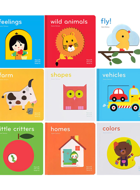 英文原版 Touch Think Learn Homes 房子纸板触摸书 Touch Think Learn Colors 颜色纸板触摸书 Touch Think Learn ABC 大开本字母