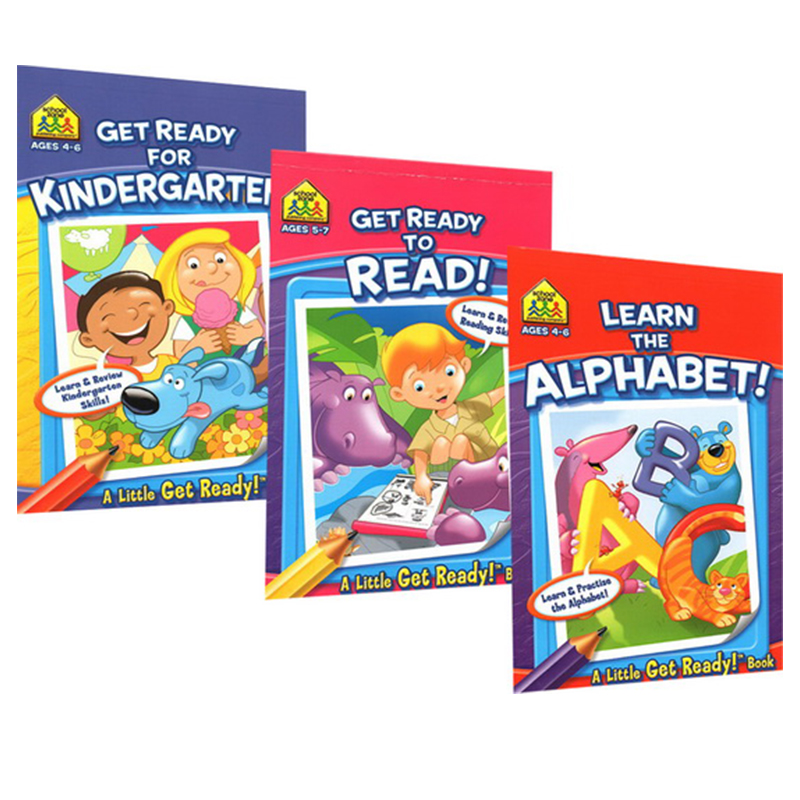 4-7岁阅读准备3册 School Zone Little Get Ready Book Read Learn the Alphabet 幼儿英语启蒙  英文原版