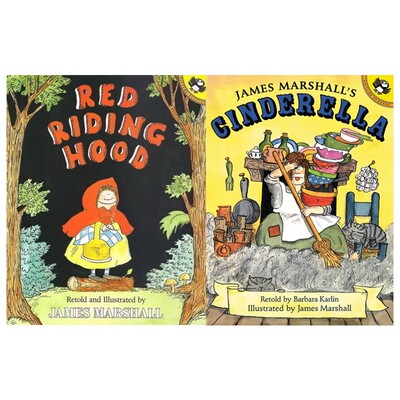 英文原版 James Marshall 2册 吴敏兰书单 凯迪克奖作家绘本 经典童话故事图画书 Red Riding Hood/Cinderella/Hansel and Gretel