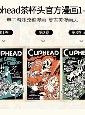 预售 茶杯头官方漫画书 Cuphead Volume 1-3卷 英文原版 冒险故事小说 惊险刺激的冒险 肖恩·迪金森绘制