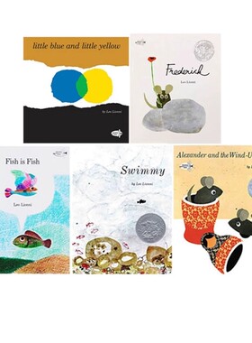 英文原版 Leo Lionni 李欧李奥尼5册合售 凯迪克奖经典 Swimmy/Little Blue and Little Yellow/Fish is Fish