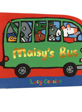英文原版绘本 Maisy's Bus 小鼠波波交通工具造型纸板书 儿童启蒙早教阅读绘本