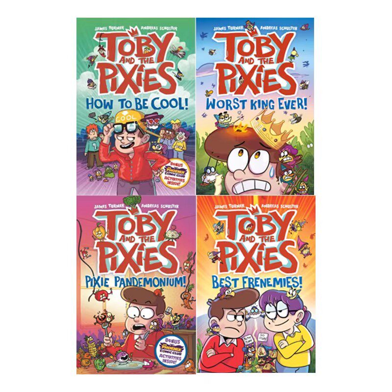 英文原版 托比与小精灵 Toby And The Pixies 4册 全彩漫画图画书 中小学英语课外阅读 James Turner