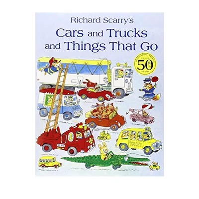 英文原版 Cars and Trucks and Things That Go 斯凯瑞金色童书 咕噜咕噜转 理查德·斯凯瑞