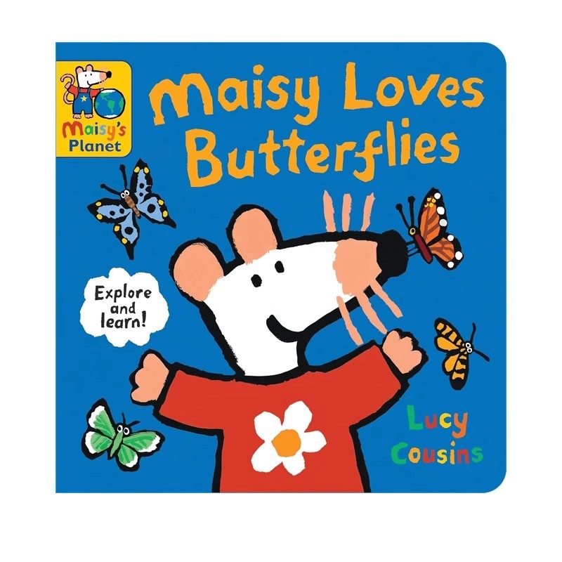 英文原版  Maisy Loves Butterflies: A Maisy's Planet Book 鼠波波爱蝴蝶 了解蝴蝶 绘本故事探索自然 缤纷插画纸板书