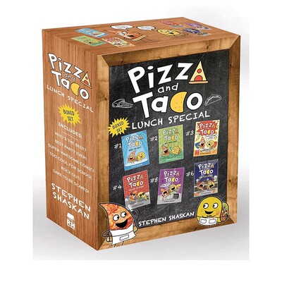 英文原版 披萨饼与玉米片 1-6册精装盒装 Pizza and Taco Lunch Special: 6-Book Boxed Set 儿童全彩绘本漫画 幽默爆笑初级章节书
