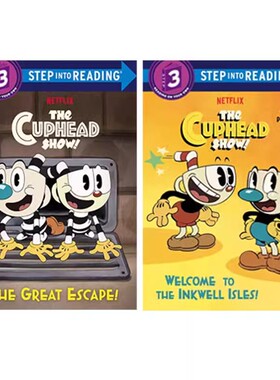 企鹅兰登分级读物 茶杯头漫画分级读物 2册合售 Welcome to the Inkwell Isles! 英文原版 冒险故事全彩漫画绘本