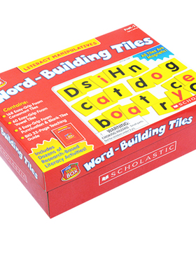 英文原版 学乐小红工具箱词语组合 Word Building Tiles Literacy Manipulatives 学前教育字母学习与组词教具 Scholastic