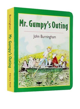 和甘伯伯去游河 纸板书 英文原版 Mr.Gumpy's Outing 吴敏兰廖彩杏书单 儿童启蒙学习图画故事书 John Burningham约翰·伯宁罕