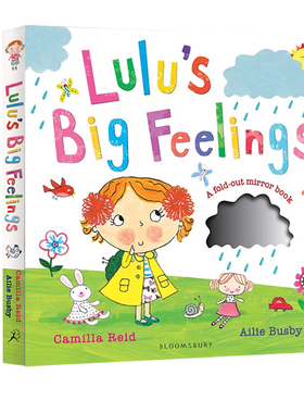 英文原版 Lulu’s Big Feelings: a mirror board book 露露的情绪  纸板书 附镜子 儿童入门图画书 幼儿启蒙认知 绘本故事书