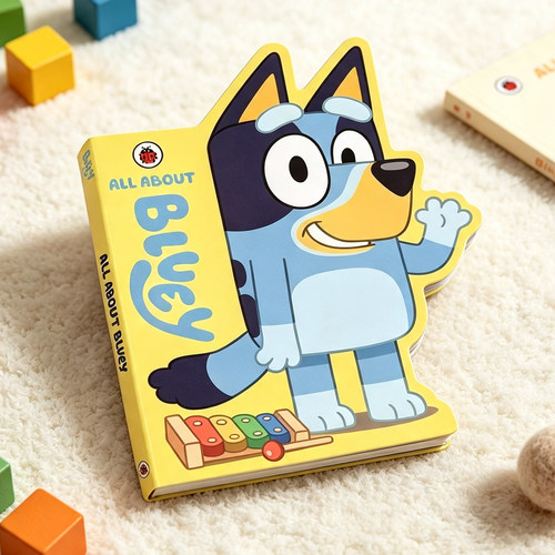 小蓝狗布鲁伊 Bluey All About Bluey 关于布鲁伊 纸板造型书 英文原版 儿童启蒙故事绘本