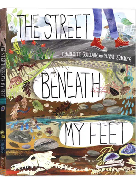 我脚下的街道 英文原版 The Street Beneath My Feet 精装大开本折叠书 双面超长拉页科普绘本 获奖插画大师Yuval Zommer