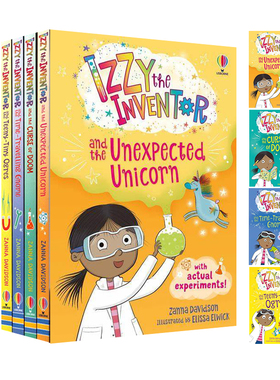 英文原版 Izzy the Inventor 4册合售 发明家伊兹 科学实验STEM 题材 奇幻冒险 儿童插画搞笑桥梁章节书 英语课外阅读