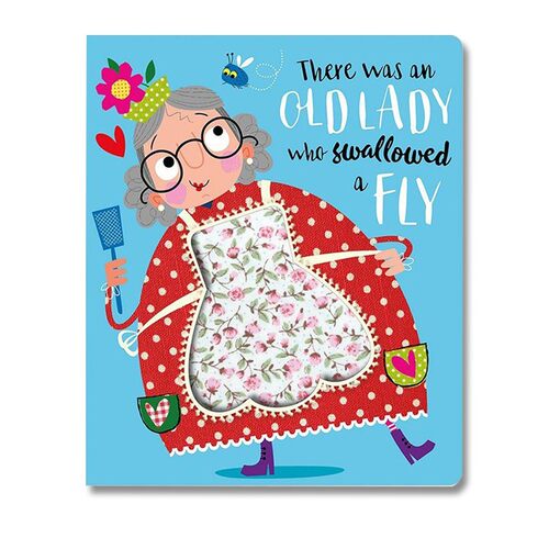 英文原版 There Was an Old Lady Who Swallowed a Fly 有个吞下苍蝇的老奶奶 触摸书 幼儿韵文启蒙