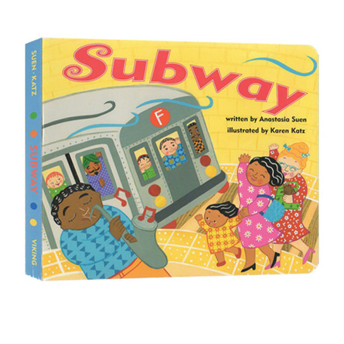 英文原版 卡伦卡茨  Karen Katz  Subway 地铁 纸板书 城市交通认知绘本 儿童启蒙早教图画故事