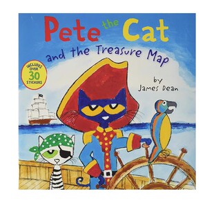英文原版 Pete The Cat And Treasure Map 皮特猫和藏宝图 儿童启蒙英语阅读 图画故事绘本 附贴纸 James Dean