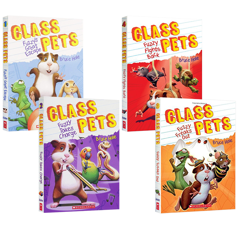 英文原版 Class Pets 系列 4册合售  少儿课外英文阅读桥梁章节小说故事书