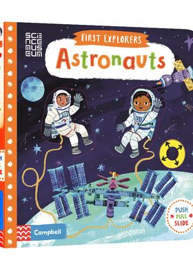 英文原版绘本 First Explorers Astronauts 小小探索家 宇航员 儿童启蒙机关操作纸板书