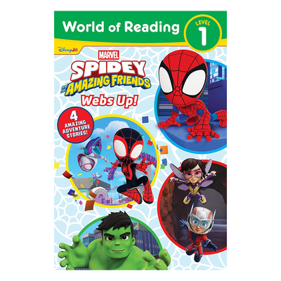 预售 英文原版 World of Reading Spidey and His Amazing Friends: Webs Up! 蜘蛛侠和他的神奇朋友 4个故事合辑 漫威阅读世界