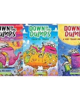 英文原版 Down in the Dumps 3册套装 儿童桥梁章节书小说 趣味幽默冒险故事 培养自信心 HarperChapters